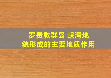 罗费敦群岛 峡湾地貌形成的主要地质作用